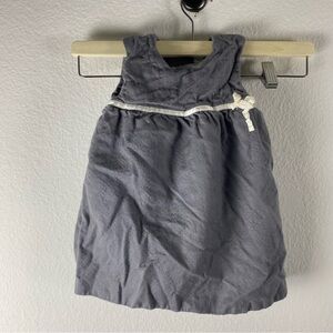 Marie Chantal Girls 24 months Sleeveless‎ Dress Gray Minimalistic Lined Bow